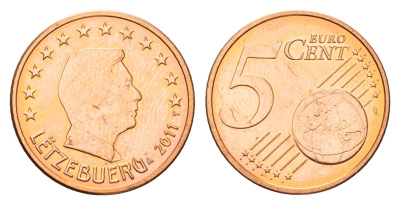 Люксембург 5 евроцентов 2011 KM 77 сталь плакированная медью UNC 4602-621