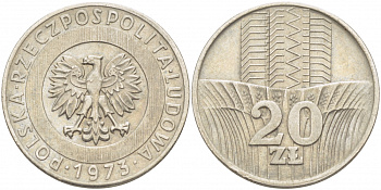 Польша 20 злотых 1973 монетный двор Кремница KM 67, Parchimowicz 245a медно-никель 3457-516
