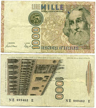 Италия 1000 лир 1982 Дворец дожеи?, Марко Поло Pick 109b 7375-36-3-2