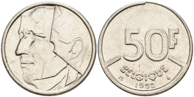 Бельгия 50 франков 1992 Belgique, Бодуэн I (1951-1993) KM 168 никель    4595-631