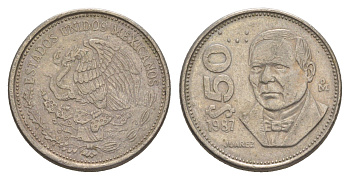 Мексика 50 песо 1987 KM 495 медно-никель 4646-336