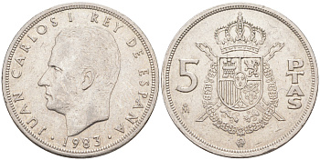 Испания 5 песет 1983 Хуан Карлос I (1975-2014) KM 823 медно-никель 4610-755
