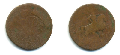 РОССИЯ 1 КОПЕЙКА 1759 медь 61-526