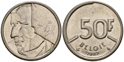 Бельгия 50 франков 1987 Belgie, Бодуэн I (1951-1993) KM 169 никель 4601-115