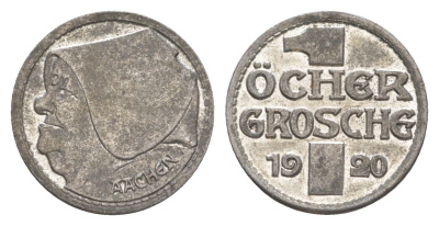 Аахен 10 пфеннигов = 1 грош 1920 Funck 1.5A, Men05 70.15, Men18 99.15 железо 4643-918