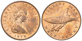 Остров Мэн 1/2 пенни 1976 ФАО - еда для всех KM 32 бронза UNC 4611-447