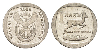 ЮАР 1 ранд 2009 KM 468 медь плакированная никелем 4627-537