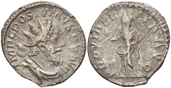 Римская Империя (императоры в Галлии) антониниан 260 - 269 Постум. IMP C POSTVMVS P F AVG / PROVIDENTIA AVG, Провиденция, держащая скипетр и сферу, Колония Агриппины, Very fine RIC 323 биллон 1073-13-56