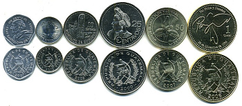Гватемала лот из 6 монет 2000-2008 (1, 5, 10, 25, 50 сентаво и 1 кетсаль) UNC N2-41