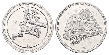 Италия жетон на проезд на американских горках в парке развлечений диаметр 32 мм, вес 4,4 гр алюминий 4667-1112