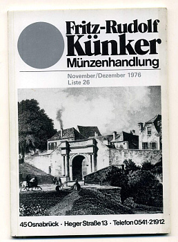 ФРИТЦ-РУДОЛЬФ КЮНКЕР КАТАЛОГ ФИКСИРОВАННЫХ ПРОДАЖ (LAGERKATALOG) 1976 НОЯБРЬ-ДЕКАБРЬ, № 26 00-01-01-22