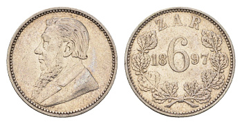 ЮАР 6 пенсов 1897 KM 4 серебро 3896-1344