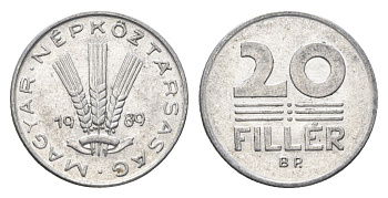Венгрия 20 филлеров 1989 BP KM 573 алюминий 4668-158