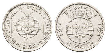 Португальский Тимор 6 эскудо 1958 год-тип KM 15 серебро 4671-821