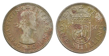 Великобритания 1 шиллинг 1953 Елизавета II (1952-2022), Шотландский герб KM 891, Spink 4140 медно-никель 4663-214