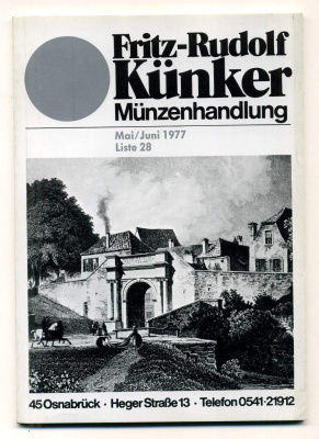 ФРИТЦ-РУДОЛЬФ КЮНКЕР КАТАЛОГ ФИКСИРОВАННЫХ ПРОДАЖ (LAGERKATALOG) 1977 МАЙ-ИЮНЬ, № 28 00-01-01-24