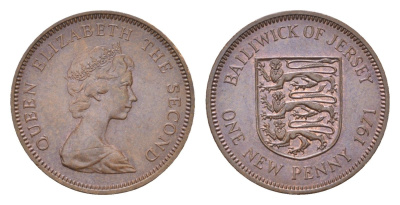 Джерси 1 пенни 1971 Елизавета II (1952-2022) KM 30 бронза aUNC 4647-467