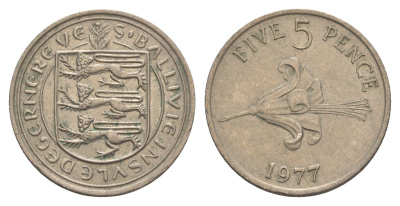 Гернси 5 пенсов 1977 KM 29 медно-никель 4656-1116