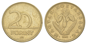 Венгрия 20 форинтов 1995 BP KM 696 никель латунь 4551-233