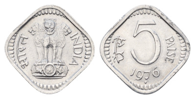 Индия 5 пайс 1976 KM 18.6 алюминий UNC 4697-816