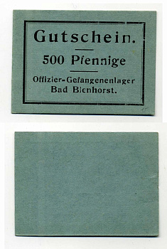 Германия 500 пфеннигов ND Бад-Бленхорст, лагерь военнопленных офицеров C-2690 бумага UNC (пресс) 504-19-2-1