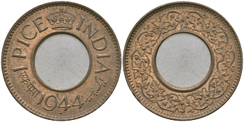 Британская Индия 1 пайс 1944 Георг VI (1936-1952) KM 533 бронза 33-1117