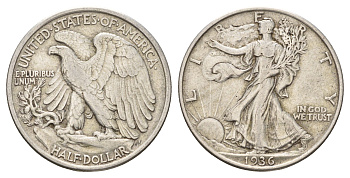 США 1/2 доллара (50 центов) 1936 KM 142 серебро 4127-2123