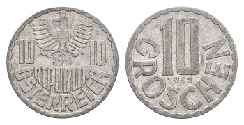 Австрия 10 грошей 1962 KM 2878 алюминий 4576-1029