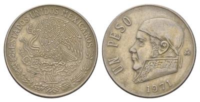 Мексика 1 песо 1971 Хосе Мария Морелос KM 460 медно-никель 4703-117