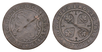 Швейцарские кантоны, Берн 1/2 батцена 1796 KM 91 серебро 1518-1744