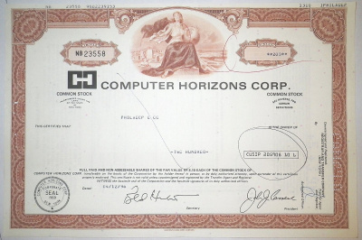 США, Computer Horizons Corp. 200 акций 1996 бумага 8805-53-1