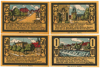 КАЛЬБЕ 25 50 75 ПФЕННИГОВ 1 МАРКА ВИДЫ бумага	UNC (пресс) 70-213