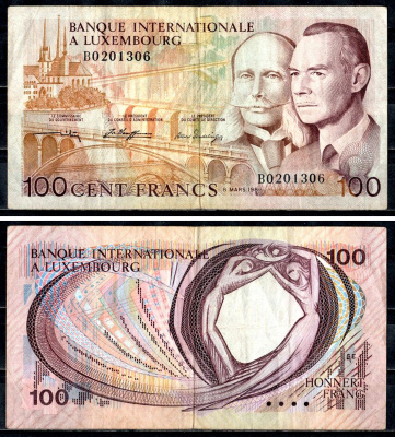 Люксембург 100 франков 1981 Pick 14 A бумага 6312-59-1-2