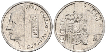 Испания 1 песета 1998 Хуан Карлос I (1975 - 2014) KM 832 алюминий 4154-519