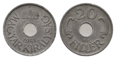 Венгрия 20 филлеров 1941 KM 520 сталь 46-136