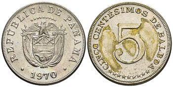 Панама 5 сентесимо 1970  KM 23.2 медно-никель    85-1122