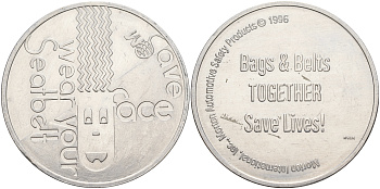 ЖЕТОН РЕКЛАМНЫЙ 1996 Morton International Inc. РЕМНИ И СУМКИ 01-236-55