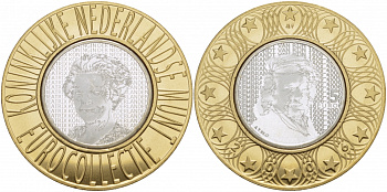 Нидерланды 5 евро 2006 400 лет со дня рождения Рембрандта, королева Беатрикс KM 266 серебро UNC 05-099-22