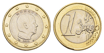 Монако 1 евро 2020 KM 194 биметалл UNC 54-2425