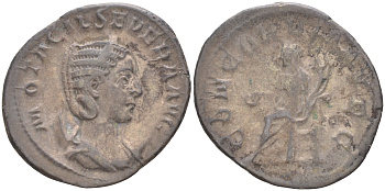 Римская Империя антониниан 244 - 247 Отацилия Севера, жена Филиппа I Араба, бюст августы, M OTACIL SEVERA AVG / Конкордия, богиня Согласия, CONCORDIA AVGG, Рим RIC 125c серебро 1073-14-114