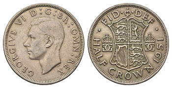 Великобритания 1/2 кроны 1951 Георг VI (1936-1952) KM 879, Spink 4106 медно-никель 4667-544
