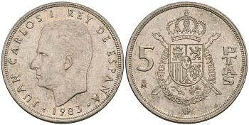 Испания 5 песет 1983 Хуан Карлос I (1975-2014) KM 823 медно-никель 4155-726