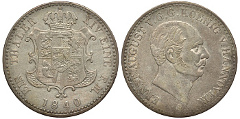 БРАУНШВЕЙГ-КАЛЕНБЕРГ-ГАННОВЕР 1 ТАЛЕР 1840 S, редкий КМ 193, Jaeger 68 Thun 161 AKS 103 Kahnt 229 серебро 00-000-00