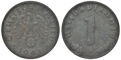 Германия 1 рейхспфенниг 1941 G KM 97, J. 369 цинк 4124-218