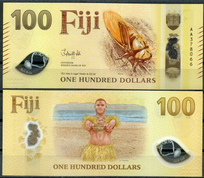 Фиджи лот из 5 банкнот ND (2026) 5, 10, 20, 50 и 100 долларов Pick 125, 126, 127, 128, 129  пластик  UNC (пресс) 451-300-2