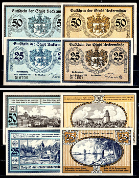 Иккермюнде (Укермюнде) набор из 4 нотгельдов 1921 2193-38-2-2