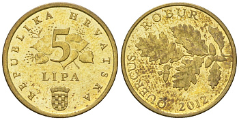 Хорватия 5 лип 2012 четный год KM 15 сталь плакированная латунью  aUNC  4124-968