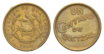 Гватемала 1 сентаво 1946 KM 249 латунь 1522-541