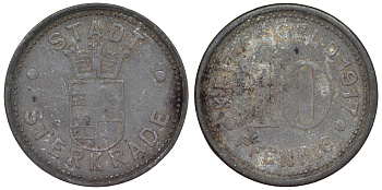 Германия, Штеркраде 10 пфеннигов 1917 Оберхаузен, Северный Рейн-Вестфалия, нотгельд Funck 521.2 цинк 4121-311