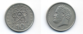 Греция 10 драхм 1978 Демокрит KM 119 медно-никель 23-911